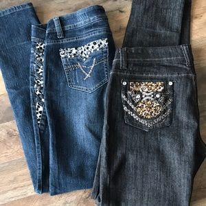 Bling Skinny Jeans 💎 Low Rise 9/10 Juniors Botin